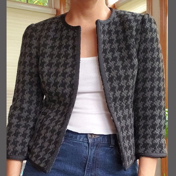 Black & Grey Houndstooth Jacket - Picture 2 of 5